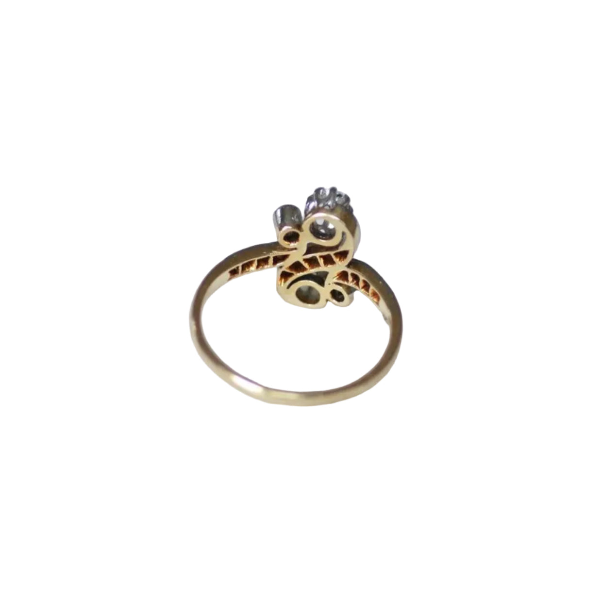 Ring Toi et Moi diamonds 0.55 Ct on Belle Epoque Gold and Platinum