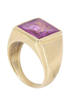 Ring Poseidon intaglio signet ring yellow gold