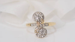 Bague Toi et moi en or bicolore et diamants