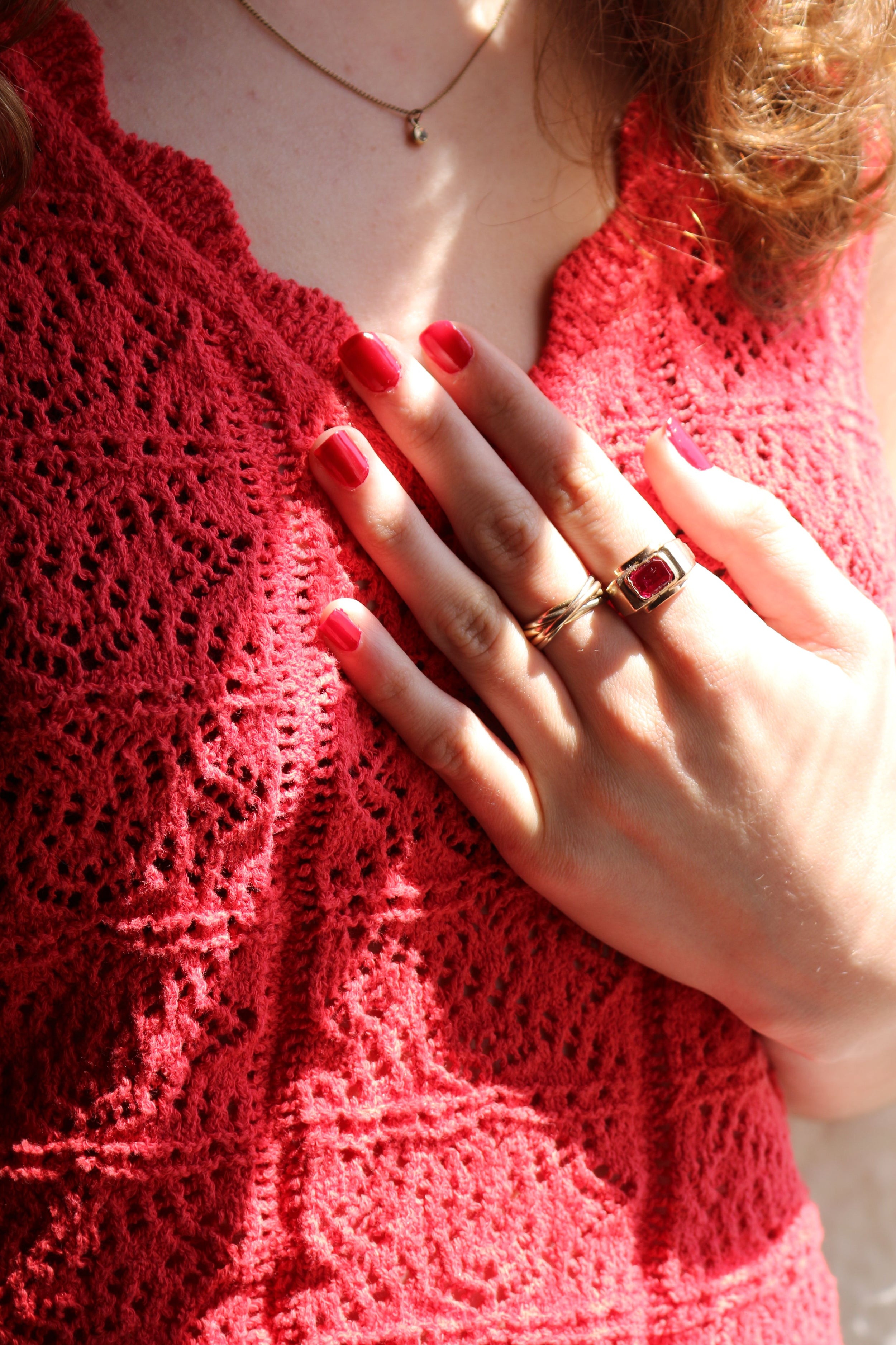 Bague Tank Rubis Verneuil