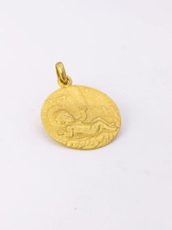 Pendentif religieux vintage Jésus nouveau né or jaune