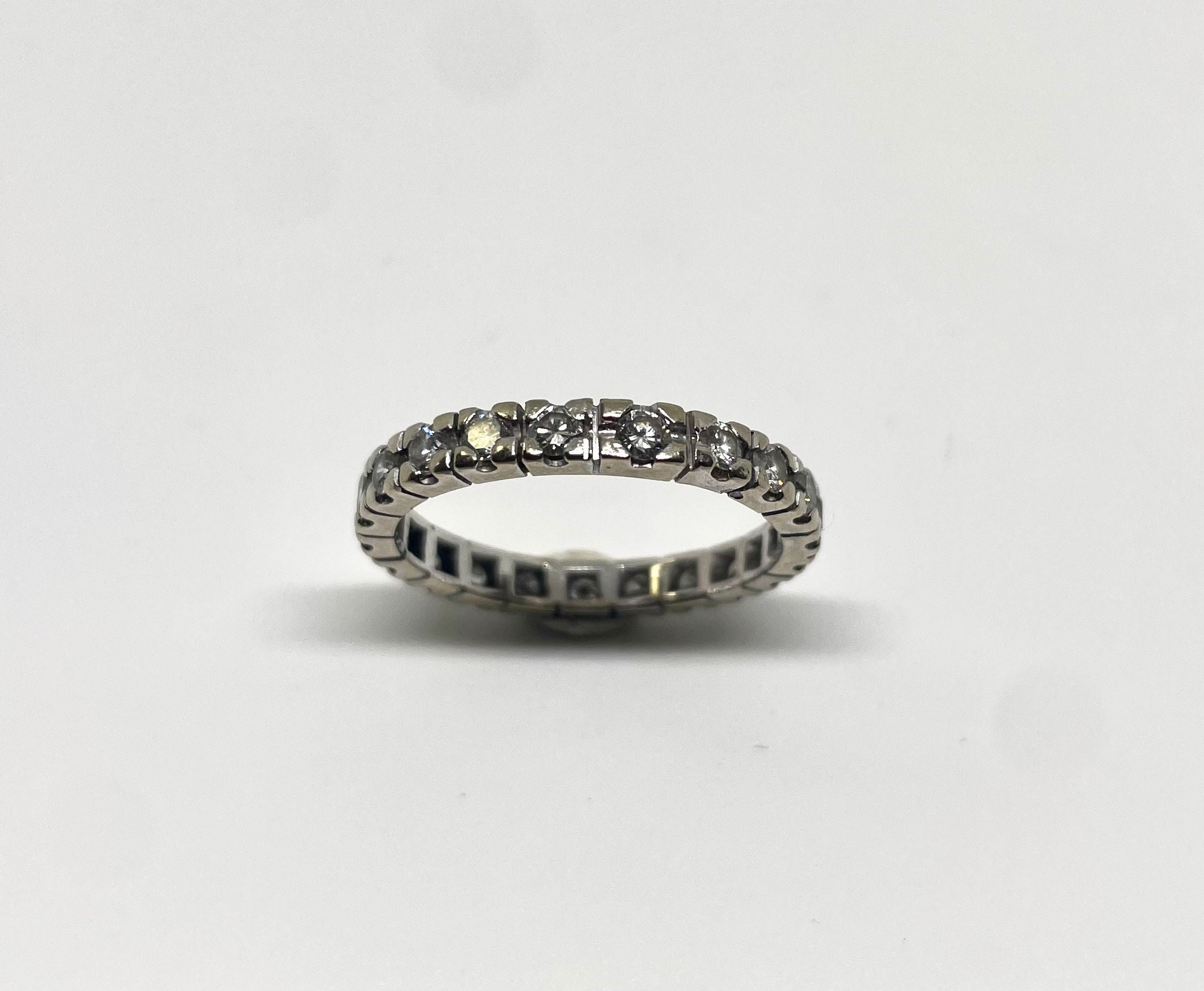 Bague, alliance diamants tour complet 1,68cts