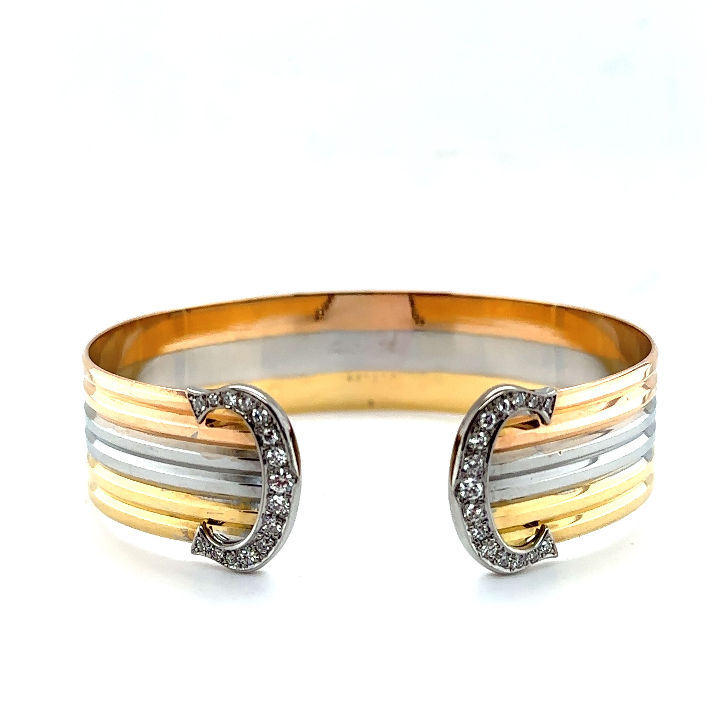 Cartier - Bracelet « DOUBLE C » - 3 ors et Diamants
