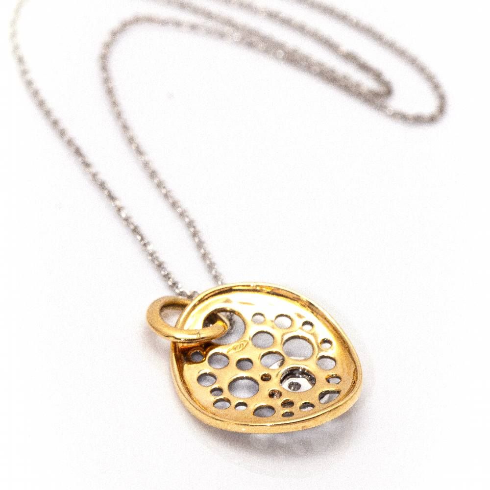 Necklace SATELIT in two-tone gold and diamonds