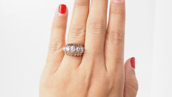 Bague Art Déco en or blanc et platine, diamants