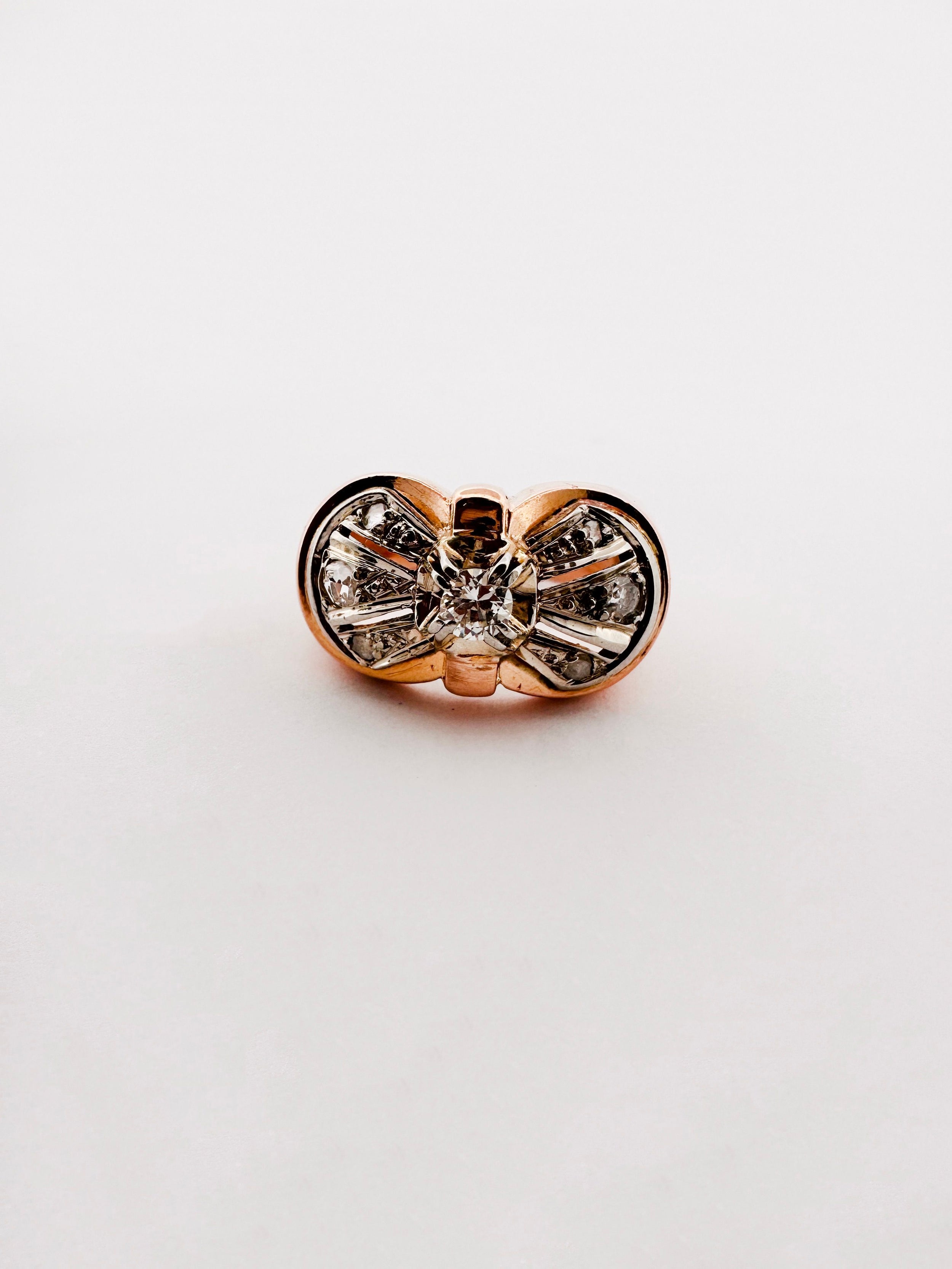 Bague Nœud diamants en or jaune