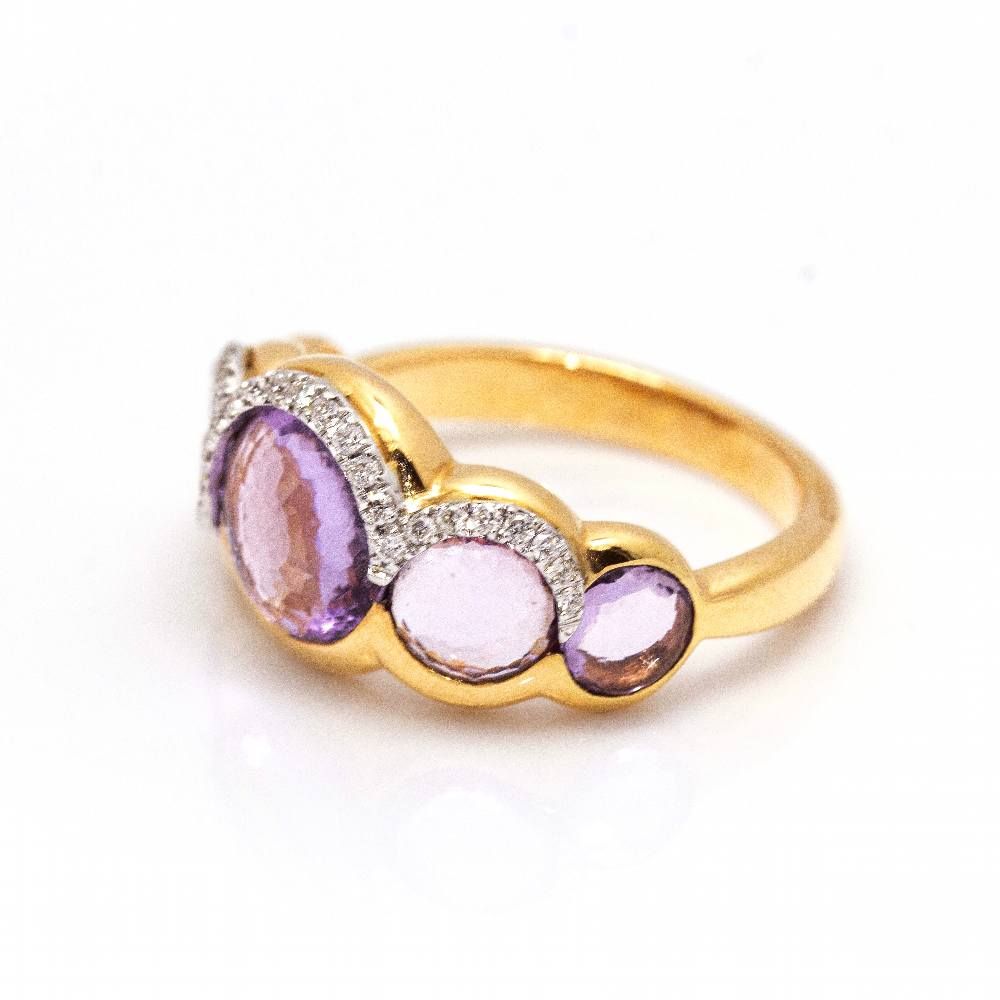 Rose gold ring with amethyst