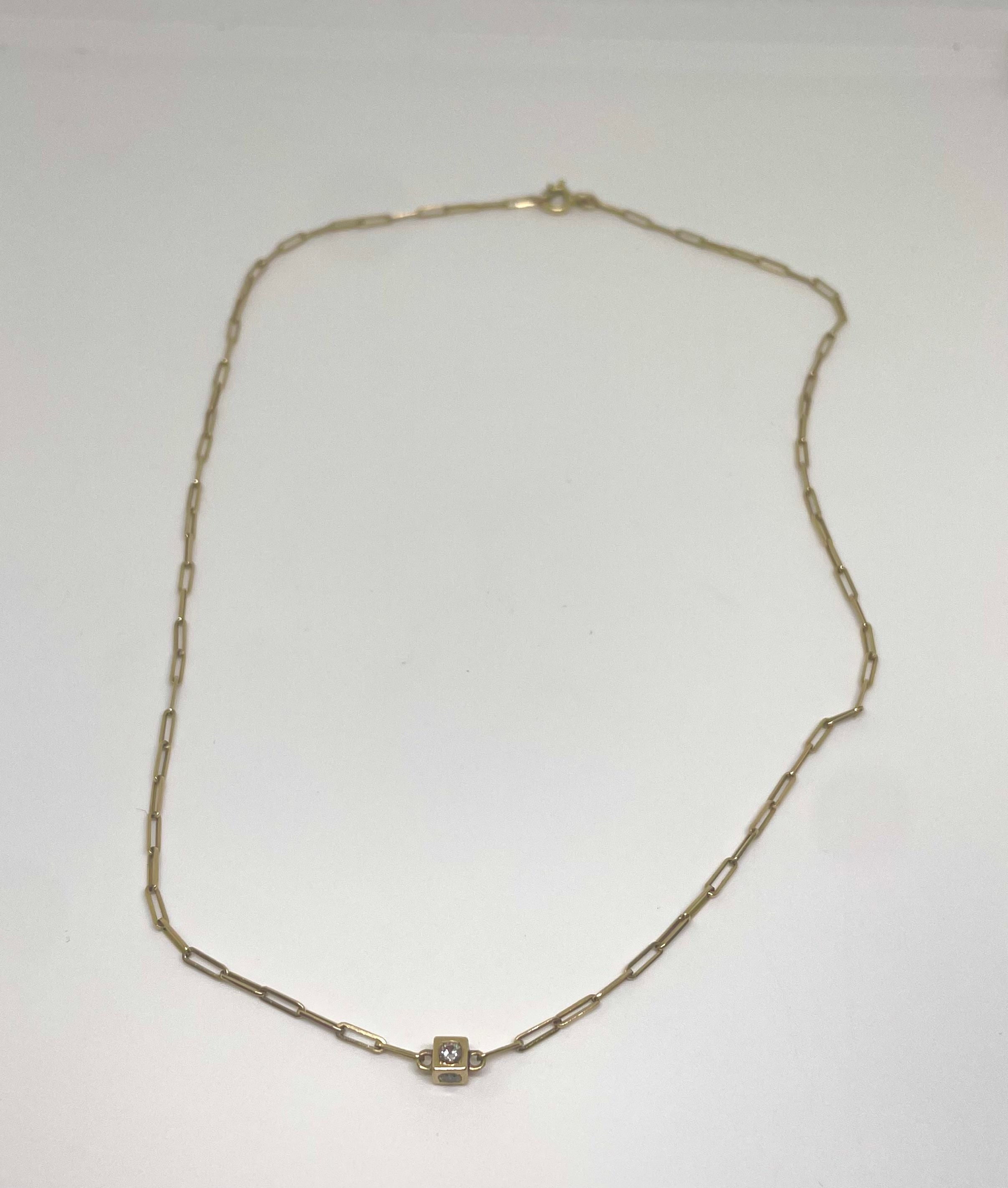 Dinh Van- collier le cube 4 diamants vintage