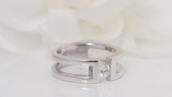 Bague en or blanc et diamant