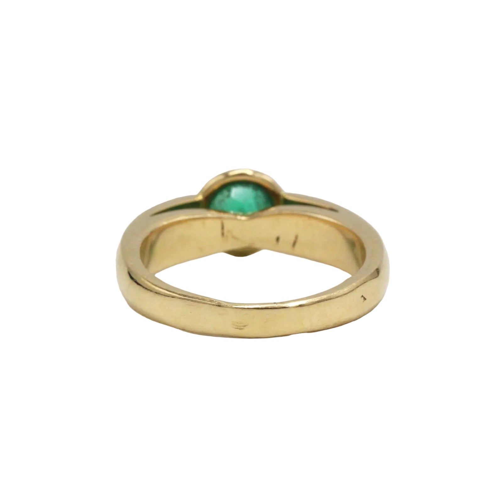 Bague Solitaire en or jaune et émeraude