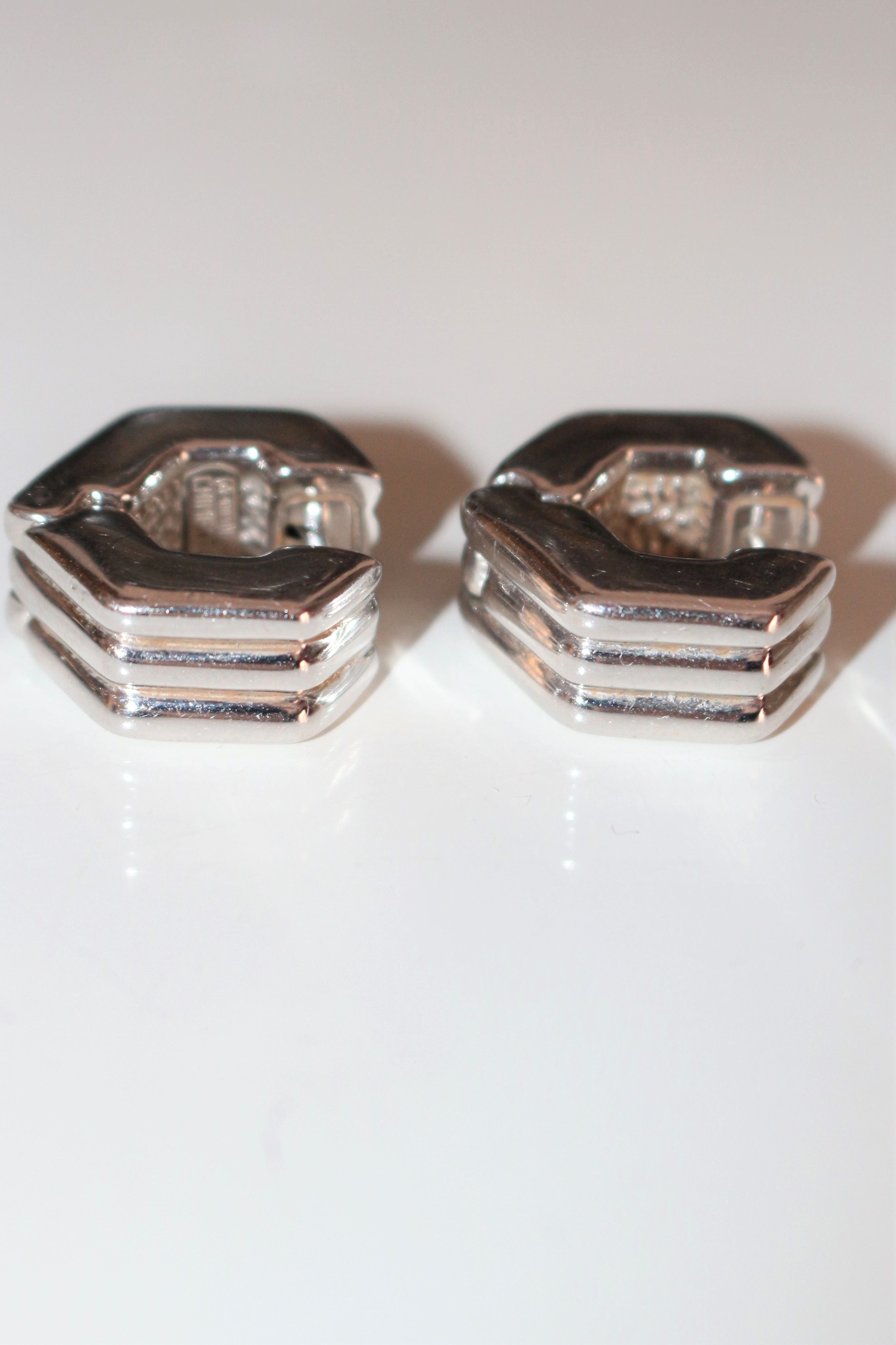 Chimento Vintage Pierced Earrings in White Gold