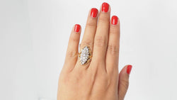 Bague marquise en or jaune et diamants