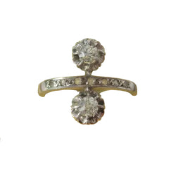 Bague Toi & Moi en or blanc, platine et diamants