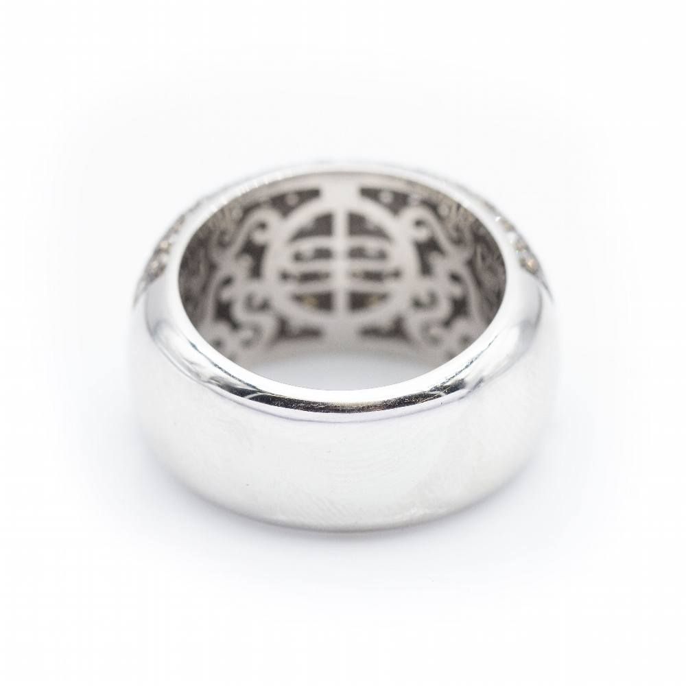 Bague en or blanc et rose avec diamants d'occasion