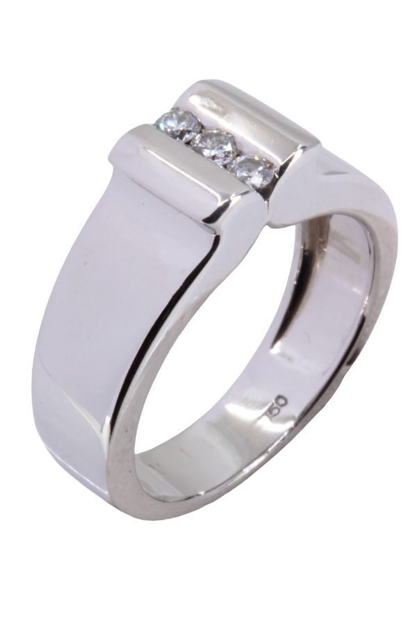 Bague trilogie diamants en or blanc