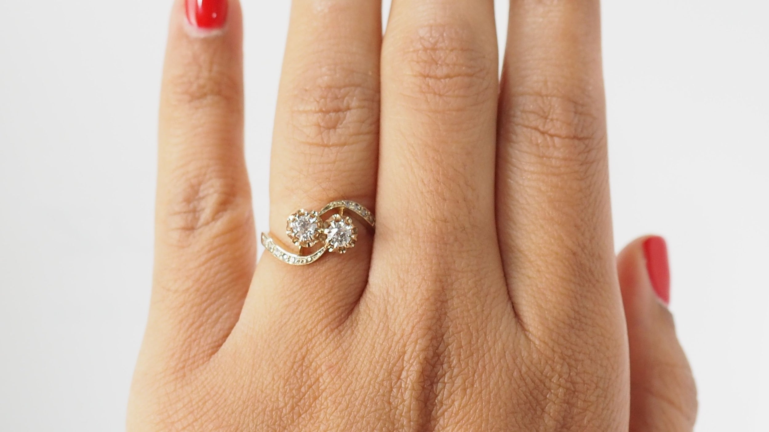 Bague Toi Et Moi En Or Jaune Et Diamants