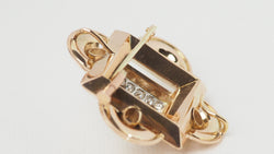 Broche pendentif ancienne en or jaune et diamants