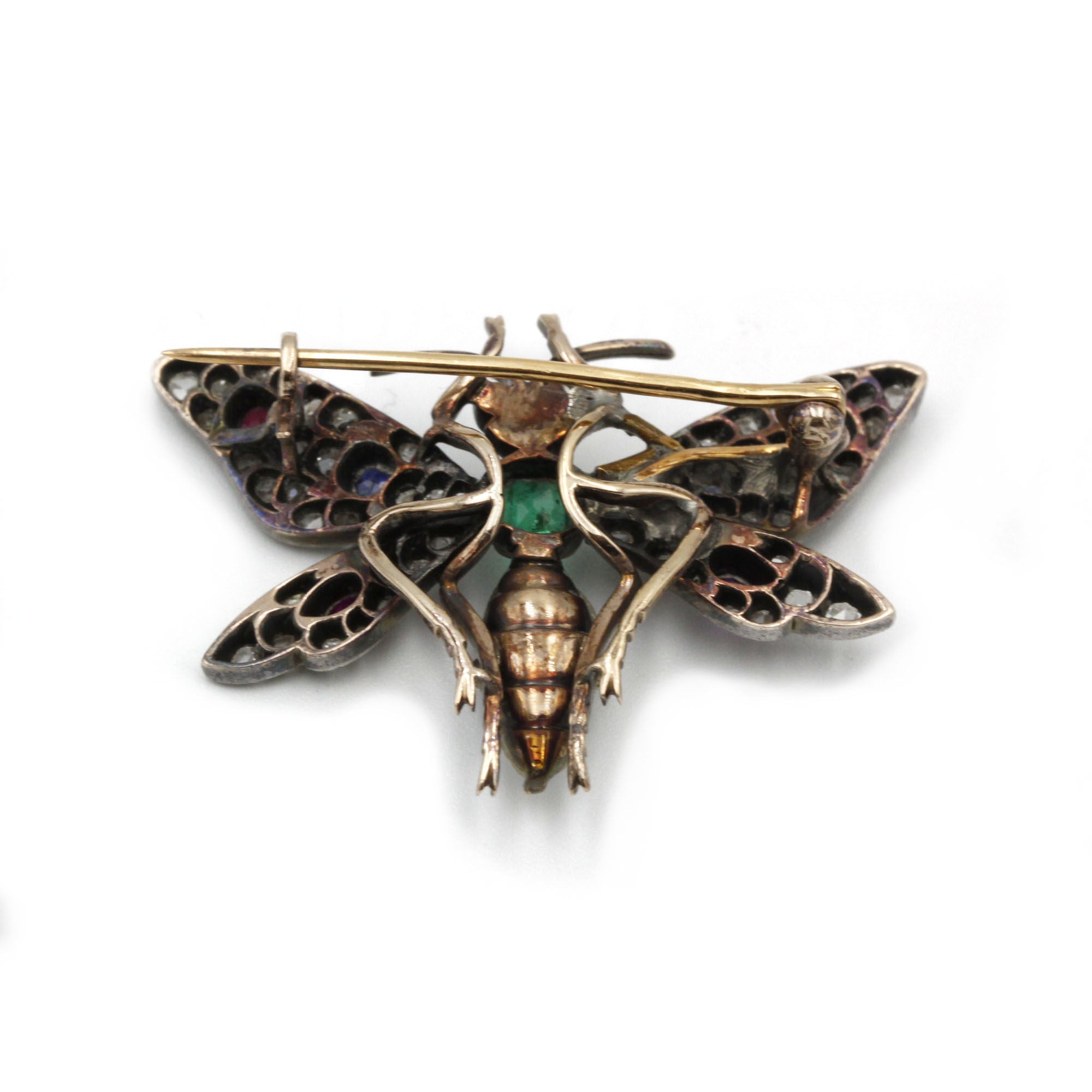 Broche Libellule - Or & Pierres précieuses