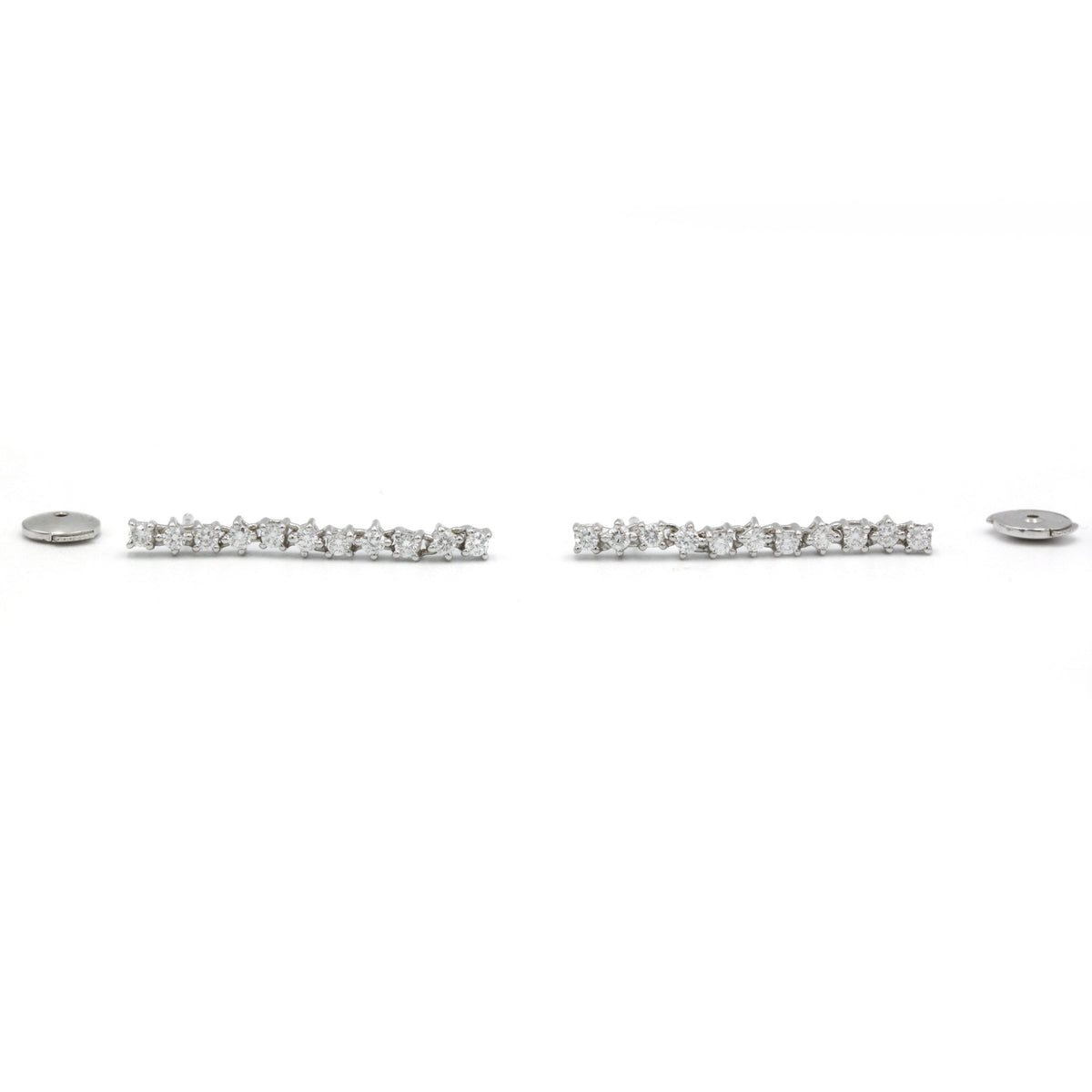 Boucles d'oreilles Chute Or Blanc avec Diamants