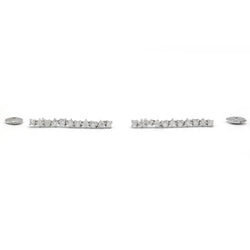 Boucles d'oreilles Chute Or Blanc avec Diamants