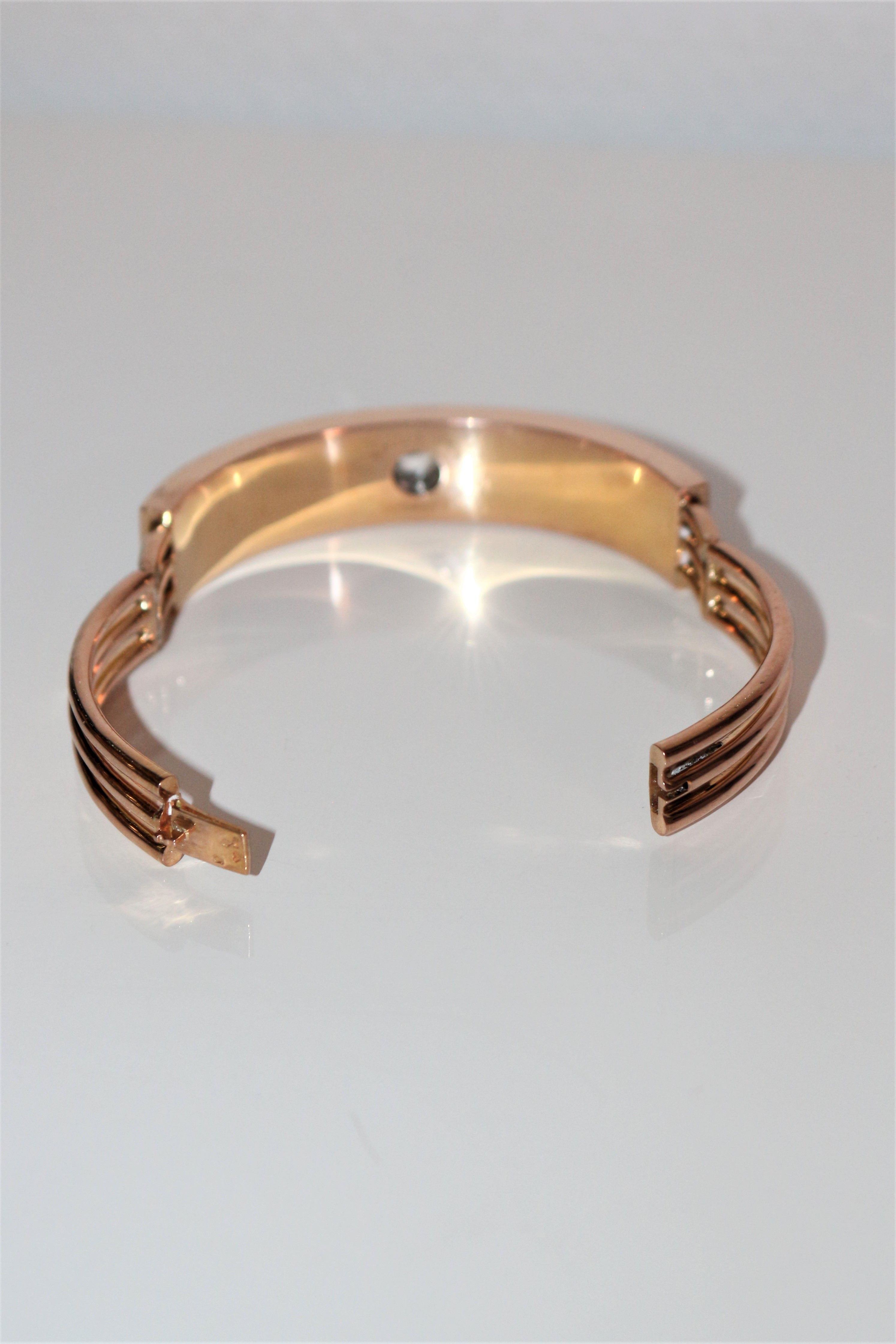 Bracelet Napoléon III Or Rose Et émail Noir