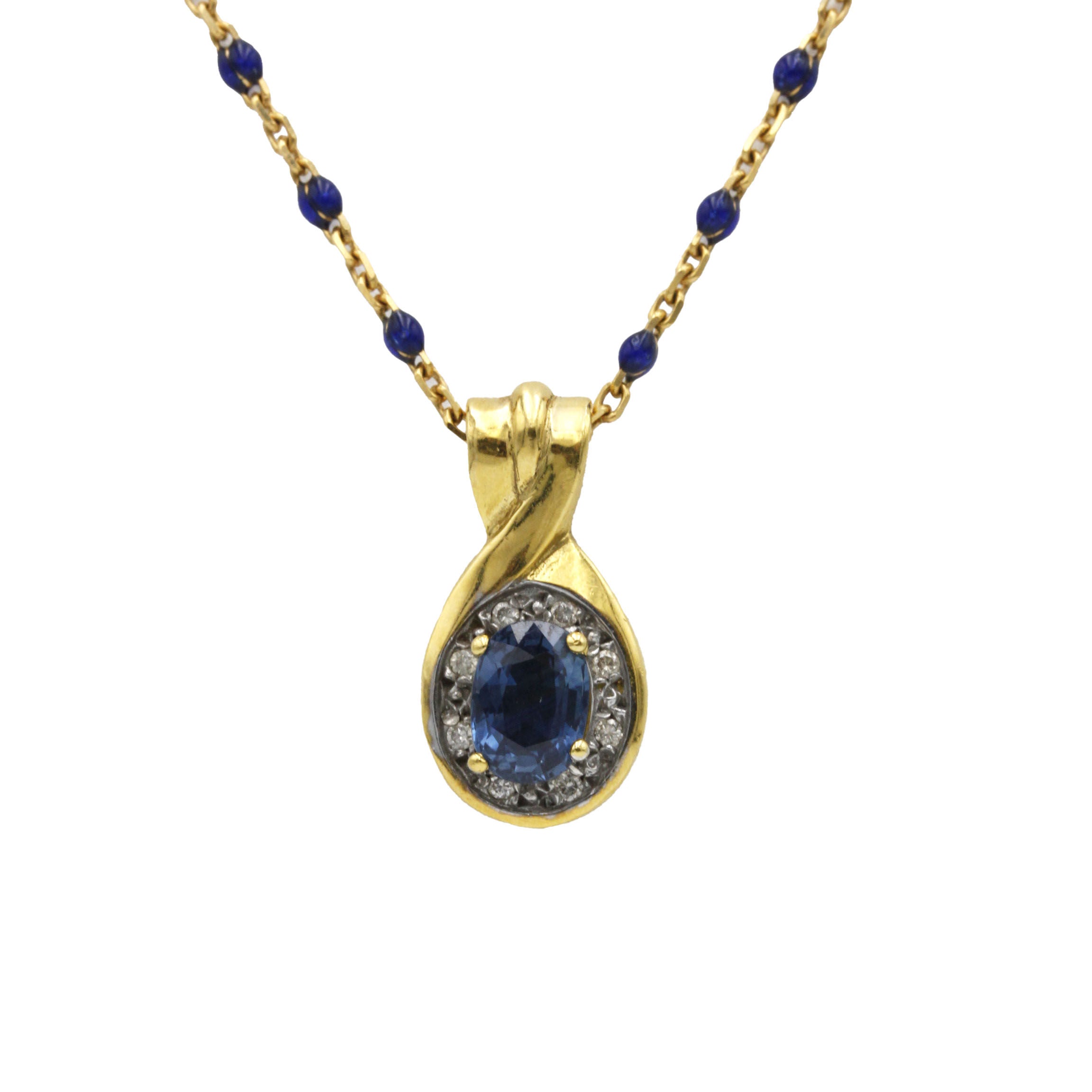 Collier - Or, Saphir et Diamants