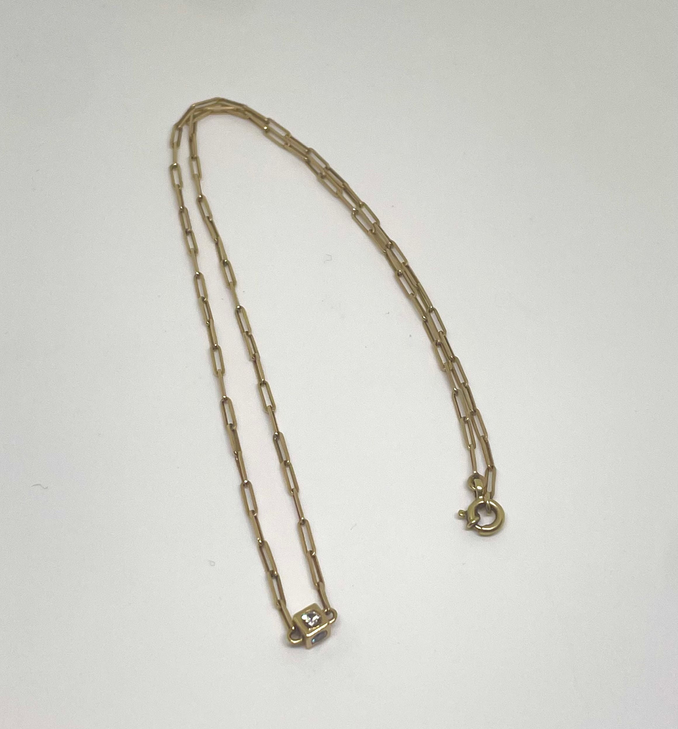 Dinh Van- collier le cube 4 diamants vintage