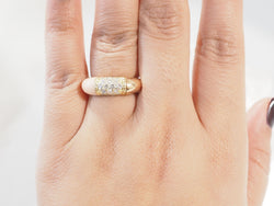 Ring VAN CLEEF ET ARPELS "Philippine" wedding band in yellow gold, coral and diamonds
