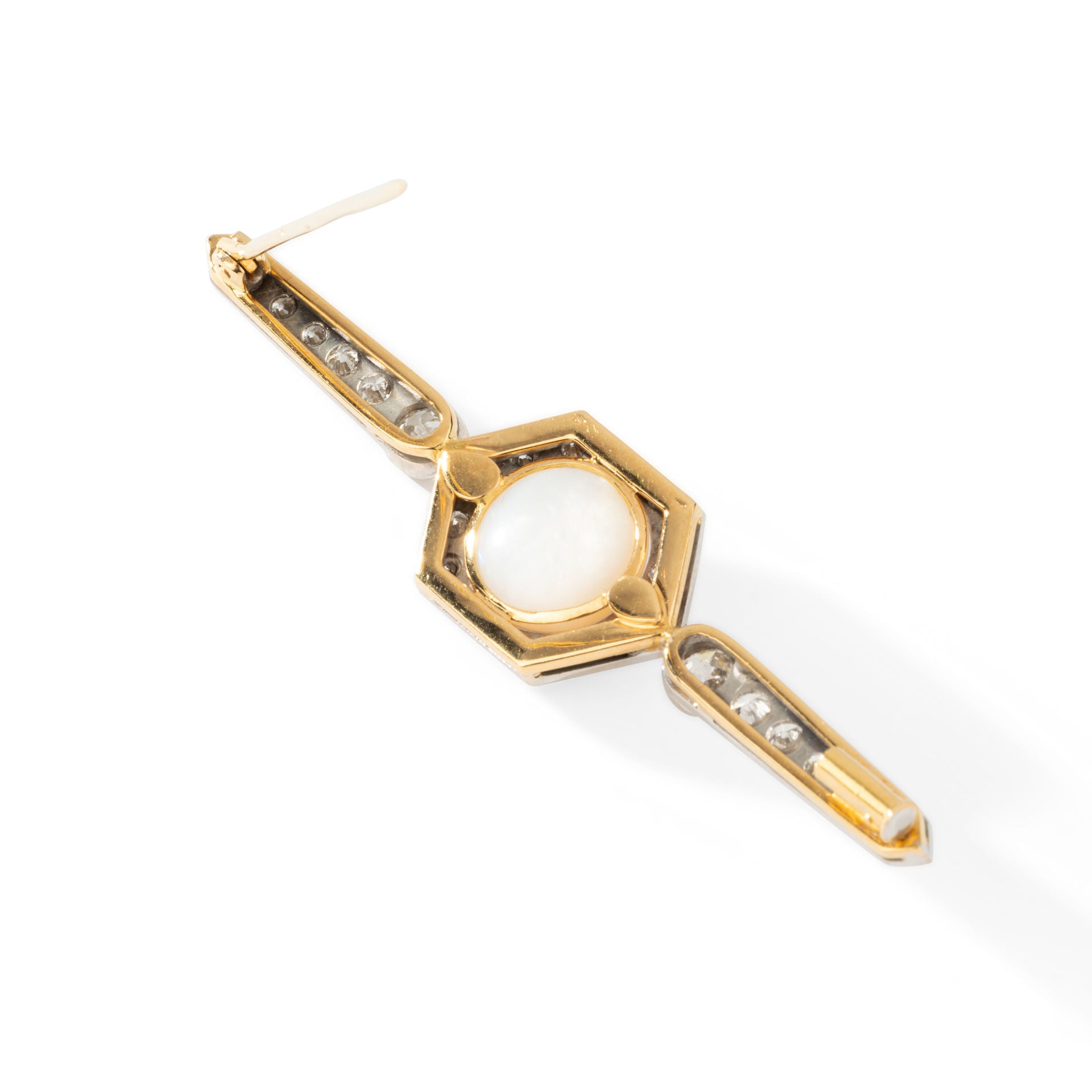 Broche Barrette perle et diamants