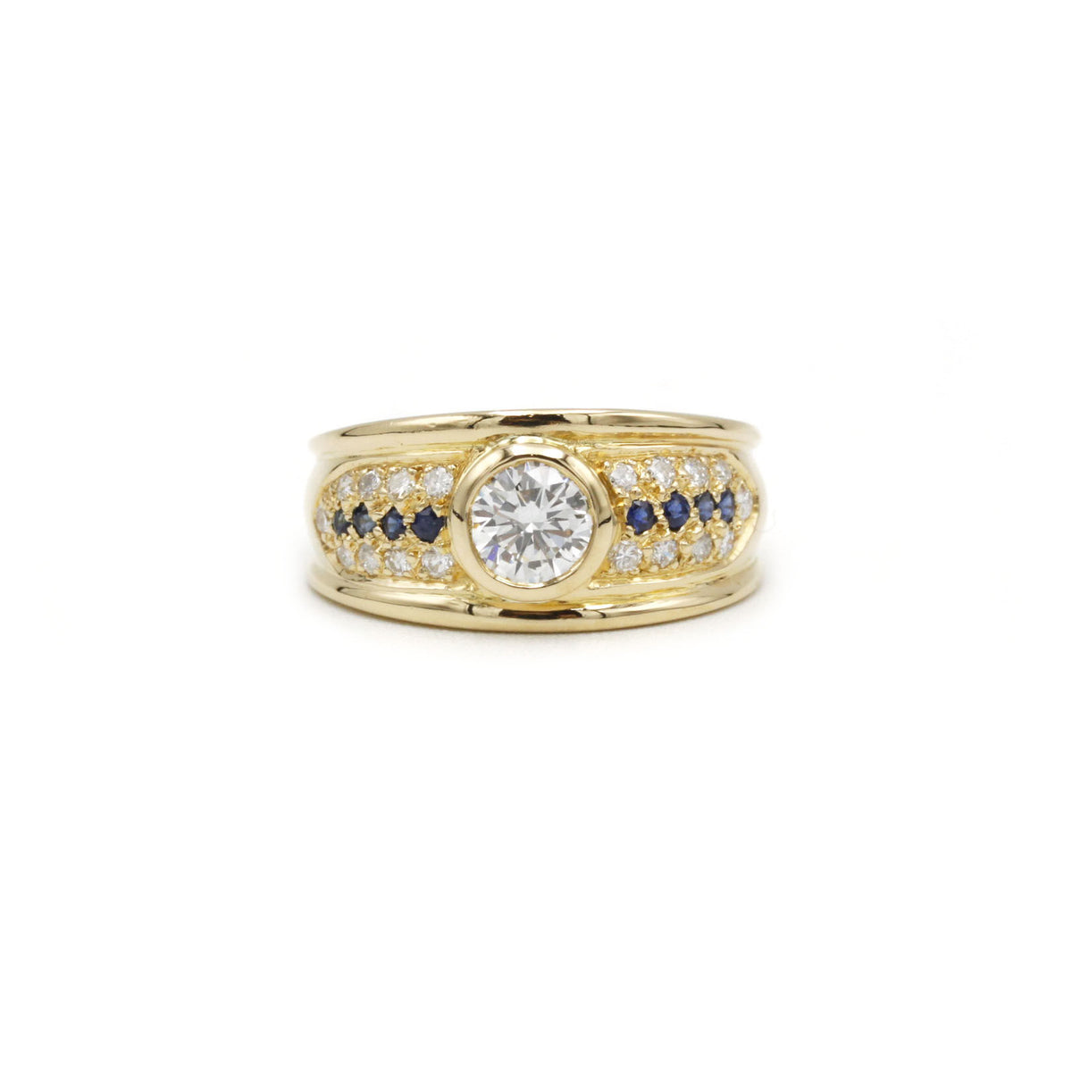 Bague - Or, Diamants & Saphirs