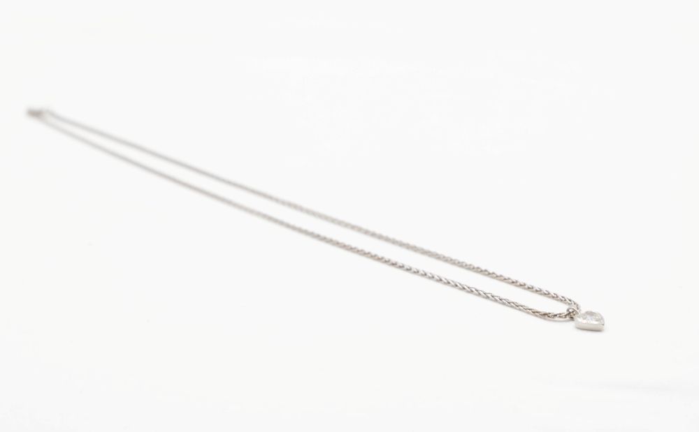 Collier maille palmier en or blanc et diamant