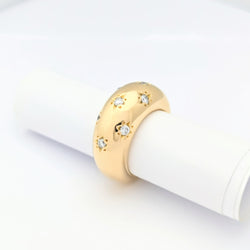 Bague étoiles en or jaune et diamants