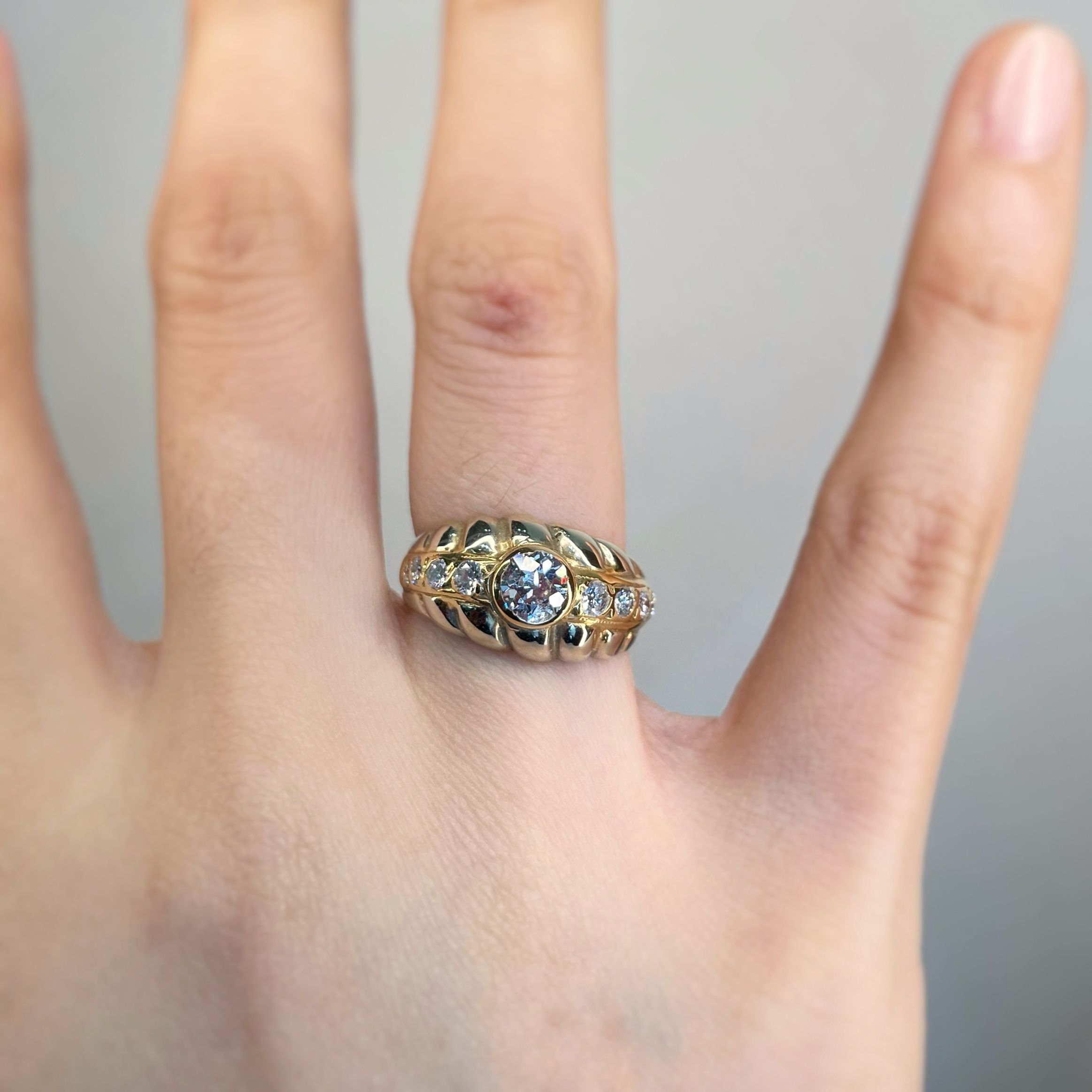 White gold and diamond ring