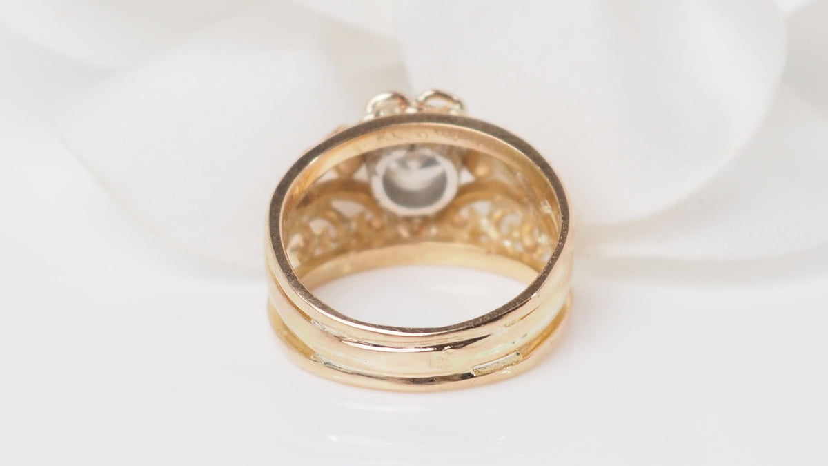 Antique rose gold and diamond ring 