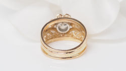 Bague ancienne en or rose et diamant