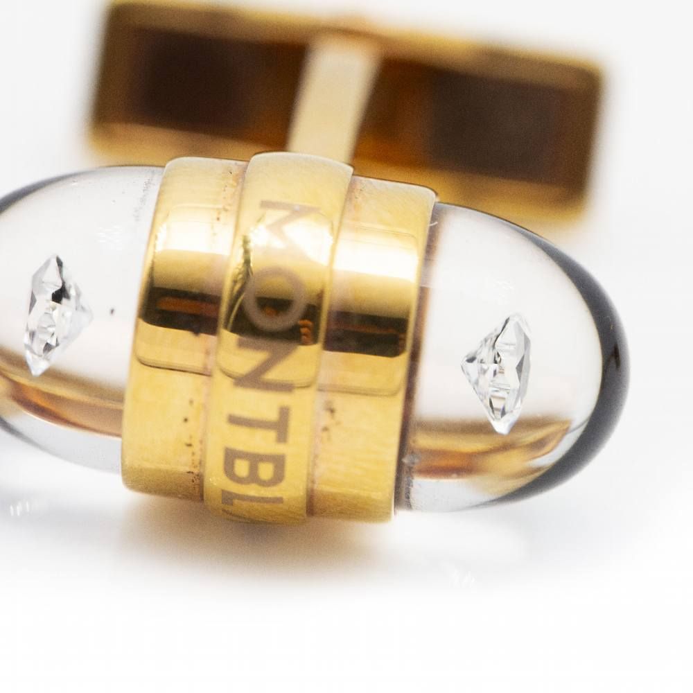 Boutons de manchette MONTBLANC en or rose et diamants. Seconde main