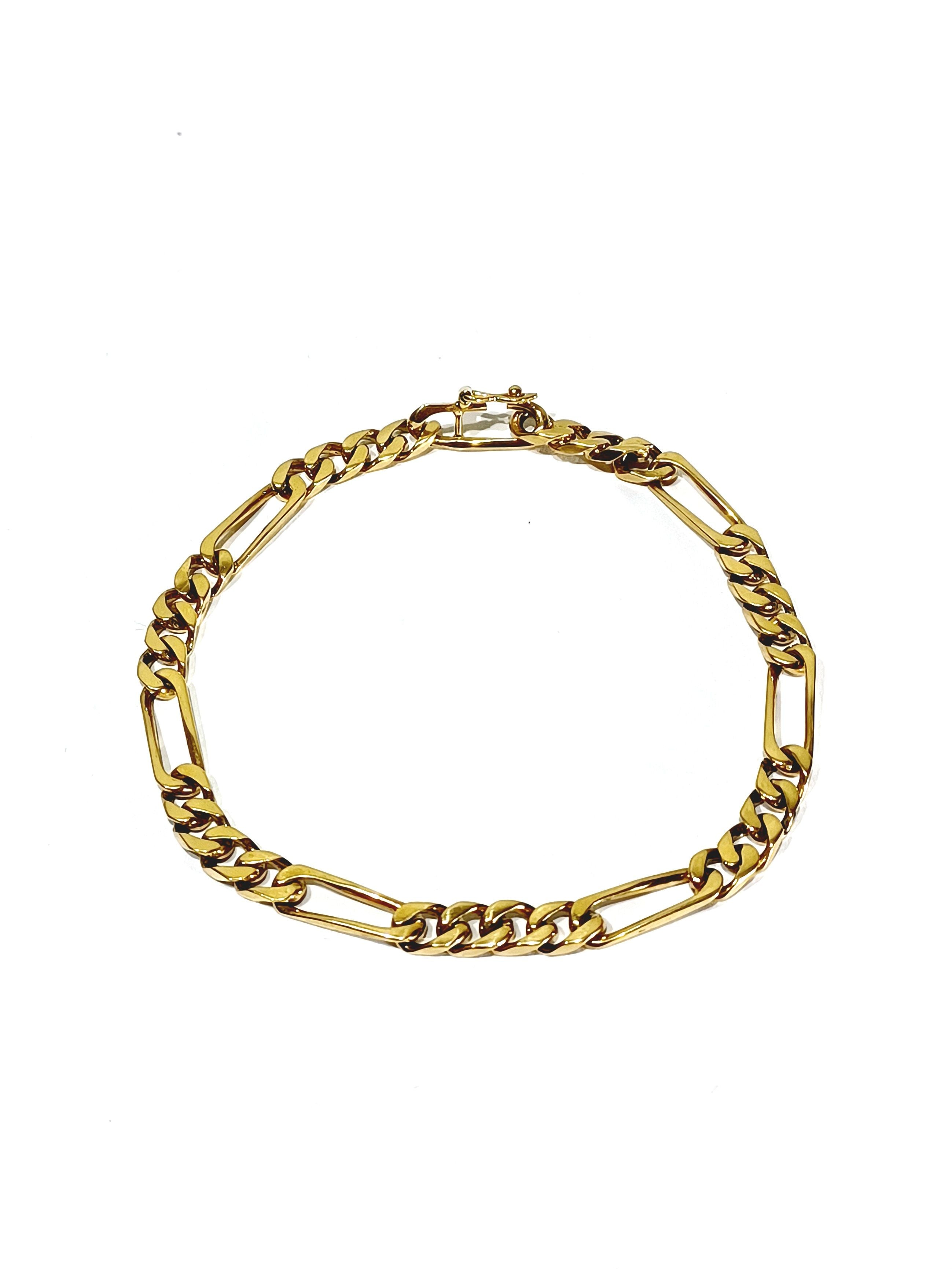 Bracelet In Pink Gold Figaro Mesh