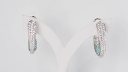 Boucles d'oreilles en or blanc aigues marines et diamants