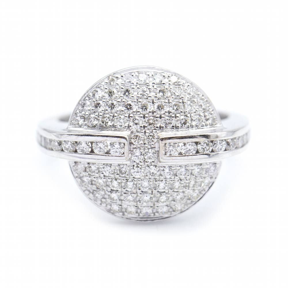Bague POKER en or blanc avec diamants d'occasion