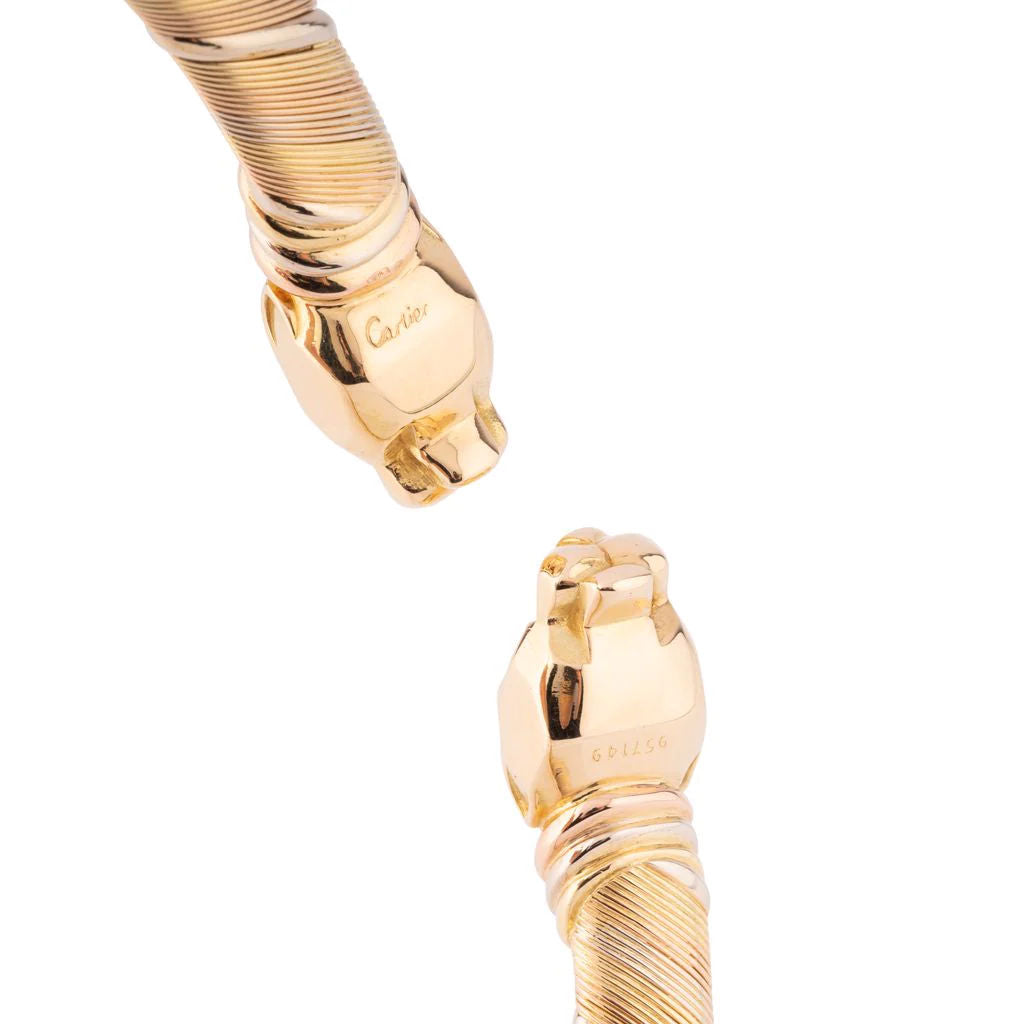 CARTIER Torque necklace “Panther heads” in 3 golds 