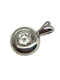 Pendentif or blanc et diamant