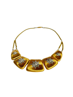 Collier plastron BUCCELLATI Macri Joaillerie en or jaune, or blanc et diamants