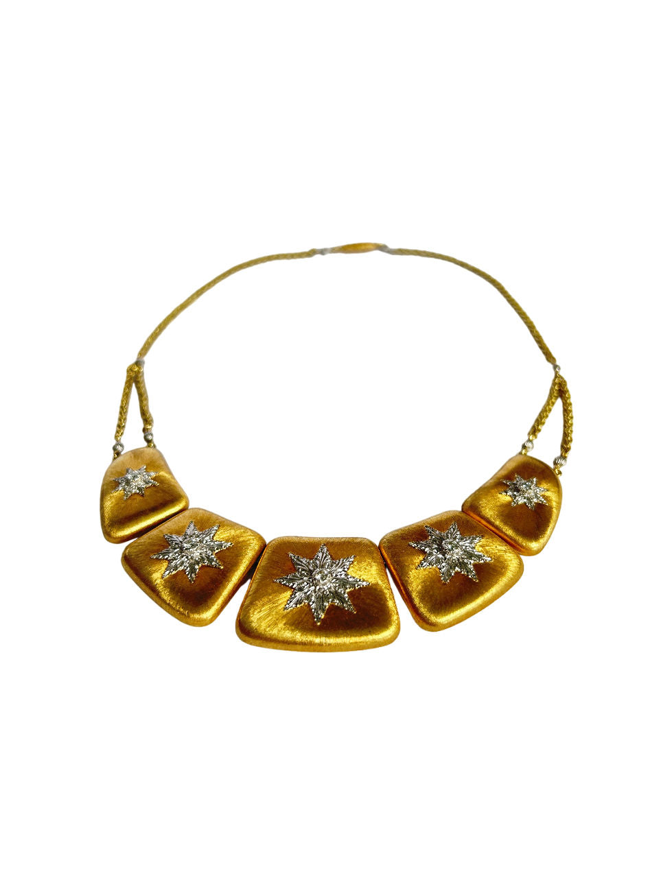 Collier plastron BUCCELLATI Macri Joaillerie en or jaune, or blanc et diamants