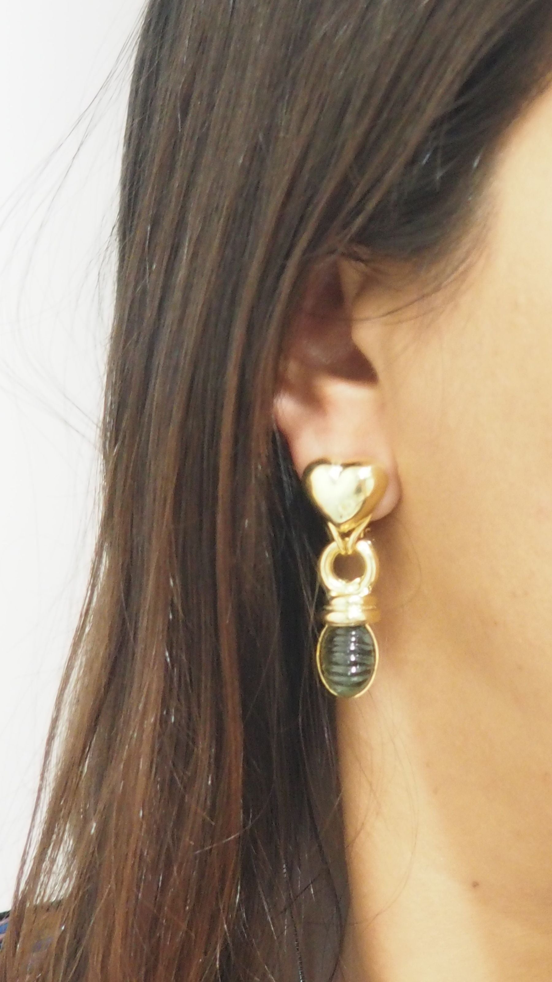 Yellow gold and tourmaline earrings 