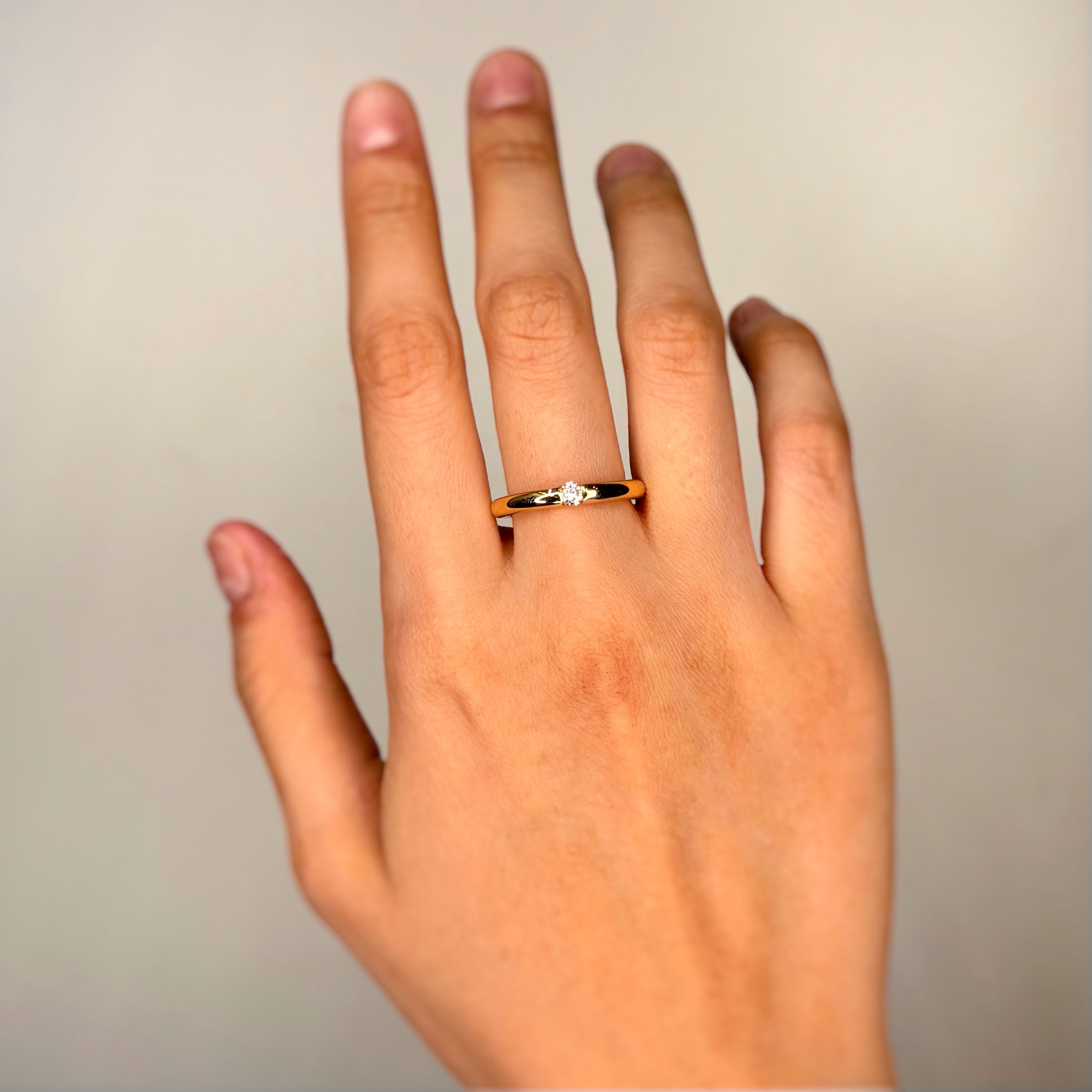 Solitaire - Or jaune & diamant 0,15 carat