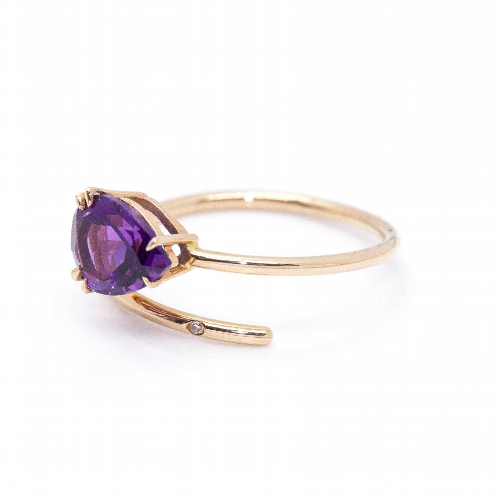 Ring RAY in amethyst and gold