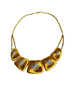 Collier plastron BUCCELLATI Macri Joaillerie en or jaune, or blanc et diamants