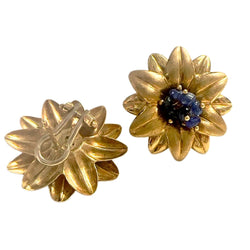 20th CENTURY CONTEMPORARY EARRINGS in 18kt gold with SAPPHIRES