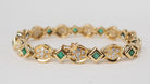 Bracelet en or jaune, émeraudes et diamants