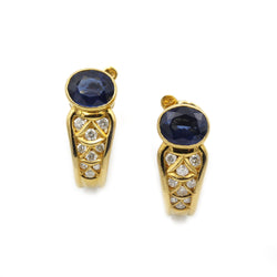 Boucles D'Oreilles - Or, Saphirs Et Diamants